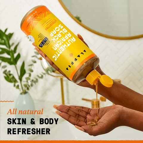 Alaffia - Authentic African Black Soap, Unscented, 32 Ounces