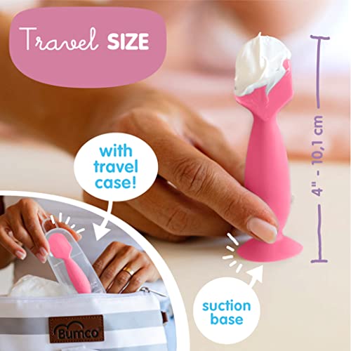 Bumco Mini Diaper Cream Spatula with Case - BPA-Free Butt Spatula Baby, Soft & Flexible Diaper Spatula, Diaper Cream Applicator, Mom-Invented Baby Must Haves, Diaper Bag Essentials, Butt Paste Spatula
