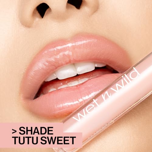 wet n wild MegaSlicks Lip Gloss, Ultra-Glossy, Vitamin-E Enriched, Ultra-Gloss High Shine Moisturizing, Cruelty-Free & Vegan - Rose Gold
