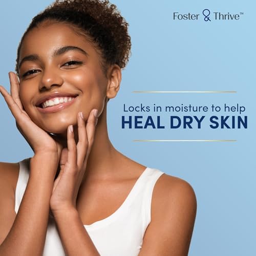 Foster & Thrive Petroleum Jelly Healing Skin Protectant, Provides Dry Skin Relief and Protects Minor Cuts, Hypoallergenic, Dermatologist Recommended, Fragrance-Free, Locks in Moisture 3.75 oz 4-Pack