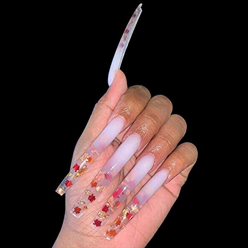 Yimart 100pcs White/Clear/Natural Extra Long Curve Nail Tip UV Gel French Acrylic False Nail Art Salon long Tips (Clear)