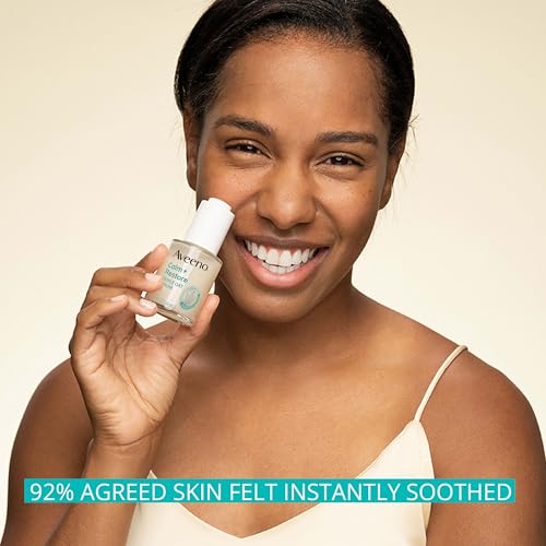 Aveeno Calm + Restore Triple Oat Hydrating Face Serum for Sensitive Skin, Gentle, Lightweight Facial Serum Instantly Smooths Skin, Fast-Absorbing, Hypoallergenic & Fragrance-Free, 1 fl. oz