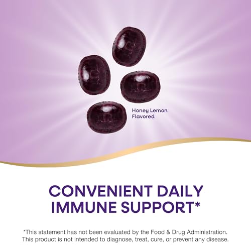 Nature's Way Sambucus Immune Lozenges, Zinc, Vitamin C, Elderberry, Immune Support*, USDA Organic, Honey Lemon Flavor, 24 Lozenges (Packaging May Vary)