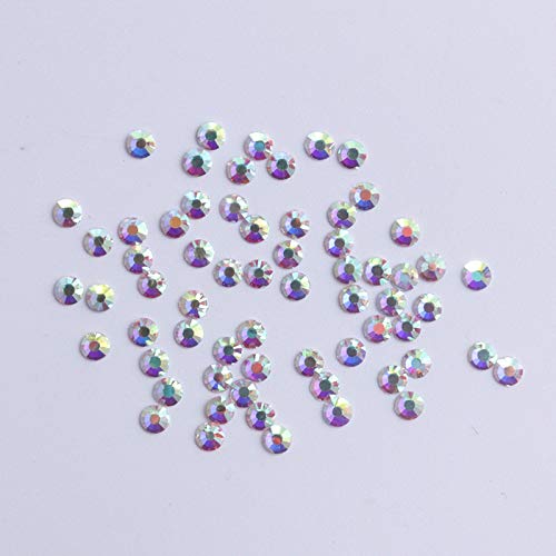 PrettyG 2880pcs SS3 Nail Crystals AB Coating Nail Art Sparkly Round Flatback Rhinestones, Non-Self-Adhesive AB-S3