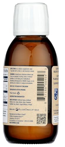 Wiley’s Finest Wild Alaskan Fish Oil Peak Omega-3 Liquid Supplement - 2300mg EPA and DHA Omega-3s - Lemon Flavor - 4.23 Oz (25 Servings)
