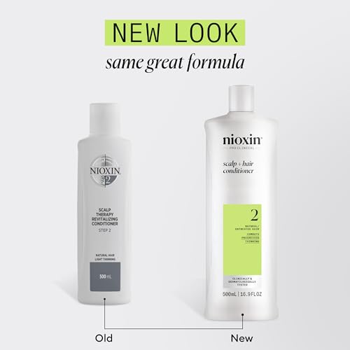 Nioxin Scalp + Hair Thickening System 2 Conditioner | For Natural or Untreated Hair with Progressed Thinning | With Niacinamide and Biotin | 16.9 Fl oz.