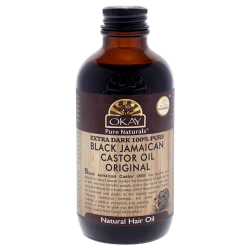 Okay Jamaican Castor Oil, Extra Dark, Black, 4 oz.