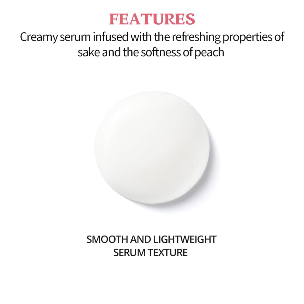 SKINFOOD Peach Sake Pore Serum - Pore Minimizer & Sebum Control - Skin Smoothing Facial Serum for Oily Skin - Pore Refining Serum & Pore Tightening 45ml (1.52 oz)