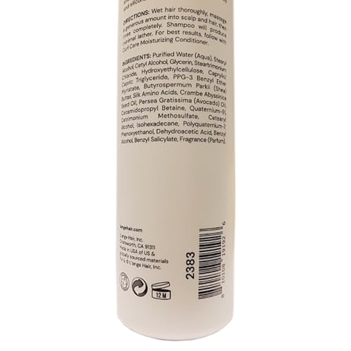 L'ANGE HAIR Curl Care Gentle Shampoo | Best Shampoo for Curls | Nourishing & Moisturizing Shampoo | Reduces Frizz | Boosts Bounce & Shine | Sulfate free | Paraben Free | Silicone Free