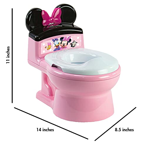The First Years Disney Minnie Mouse Potty Training Toilet and Toddler Toilet Seat - Toilet Training Potty with Fun Flushing and Cheering Sounds,Pink