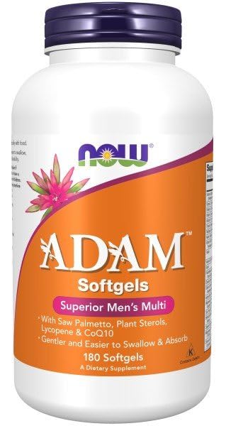 NOW Foods AdamTM Men's Multiple Vitamin -Softgels,180 Count (Pack of 1)