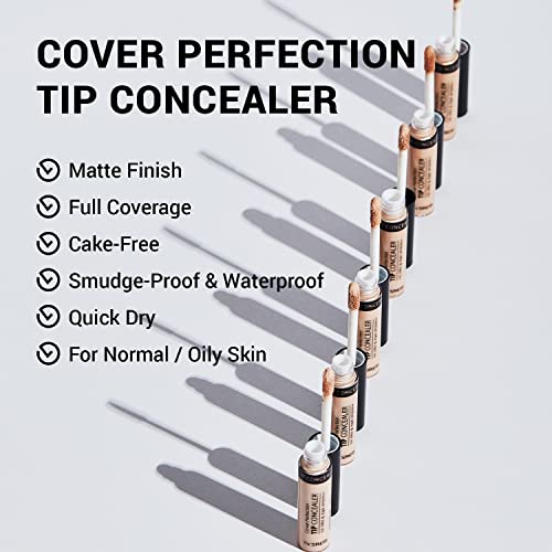 THE SAEM Cover Perfection Tip Concealer, Liquid Multi-Use Concealer, Full Coverage Makeup for Acne Dark Spots Dark Circles Hyperpigmentation and Blemishes, 0.2 fl. oz. (#1.5 Natural Beige)