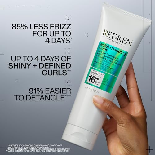 Redken Acidic Bonding Curls Leave-In Treatment For Curly & Coily Hair - Heat Protectant, Repairs & Defines Damaged Curls, Detangles & Conditions
