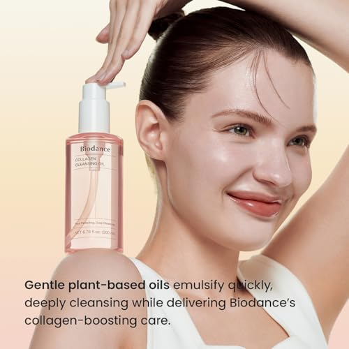 BIODANCE Collagen Cleansing Oil, Facial Oil Cleanser, Gentle Makeup Remover without Clogging Pores, Removes Bleackhed and Whitehead for Sensitive Skin, Oily Skin, Korean Skincare6.76 fl. oz. (200 ml)