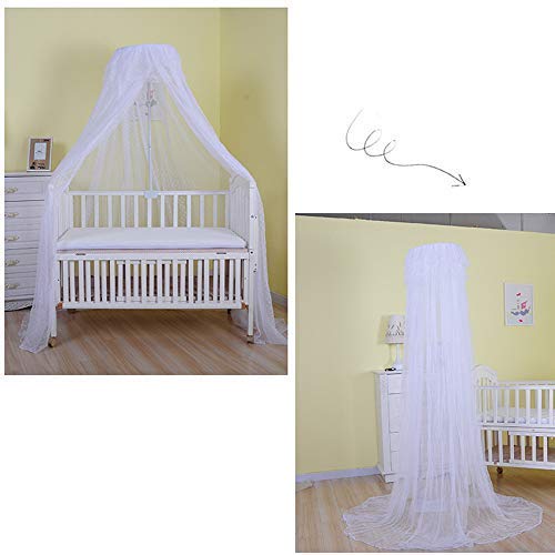 Cdycam Baby Infant Toddler Bed Dome Cots Mosquito Netting Hanging Bed Net Mosquito Bar Frame Palace-Style Crib Bedding Set (White Mosquito Netting Only, Without Stand)