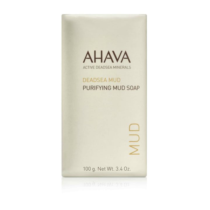 AHAVA Purifying Dead Sea Mud Soap - Face & Body Cleansing Bar to Purify the Skin, Enriched with Exclusive Mineral Blend of Dead Sea Osmoter and Dead Sea Mud, 3.4 Oz, (Packaging May Vary)
