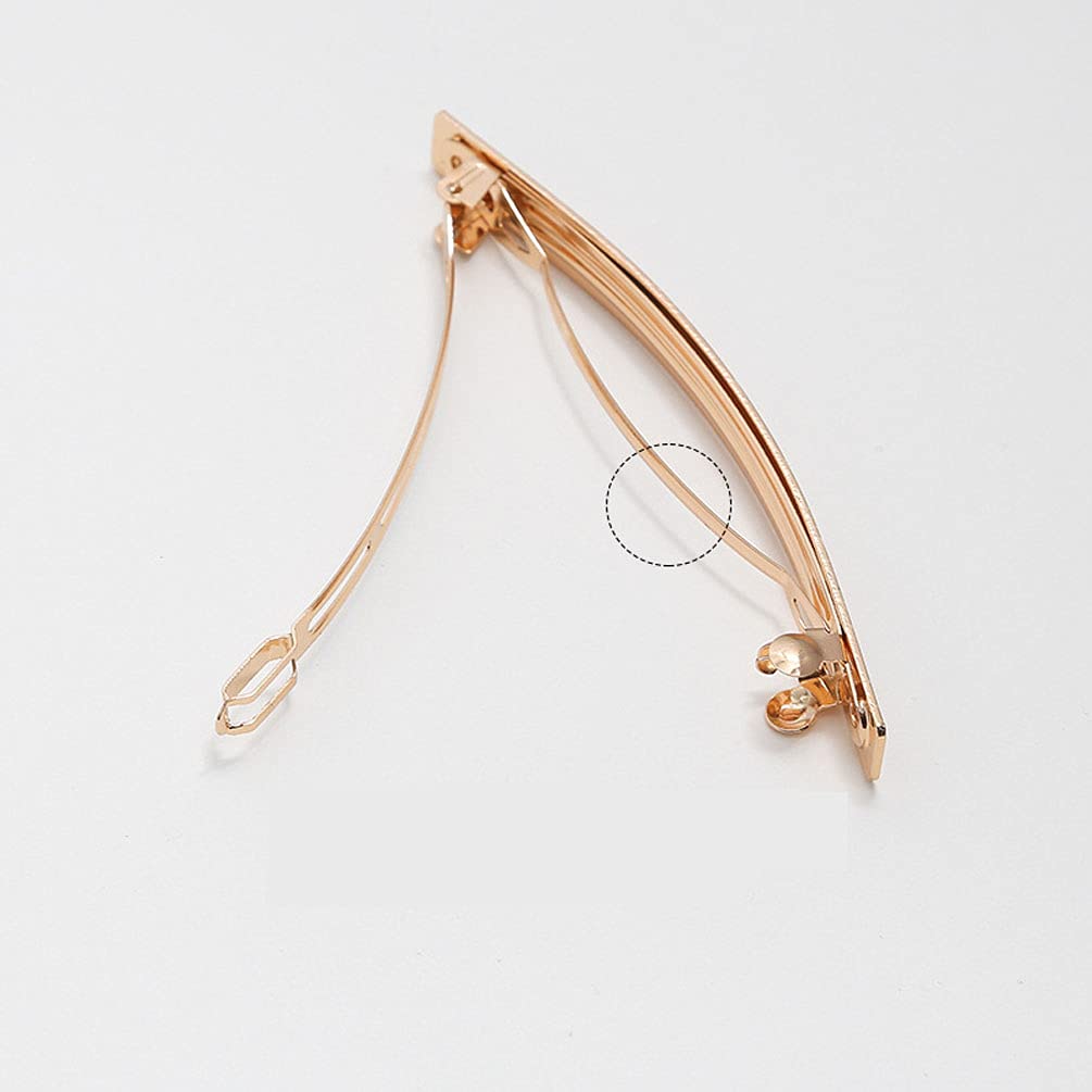 Teensery 2Pcs 4 Metal Hair Clips Spring Clip Barrette Wrapping Hairpins Hair Accessories For Girls Women Ladies Gold And Silver