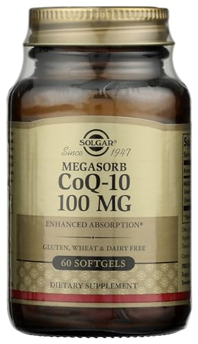 Solgar Megasorb CoQ-10 100 mg, 60 Softgels - Supports Heart Function & Healthy Aging - Coenzyme Q10 Supplement - Enhanced Absorption - Non-GMO, Gluten Free, Dairy Free - 60 Servings