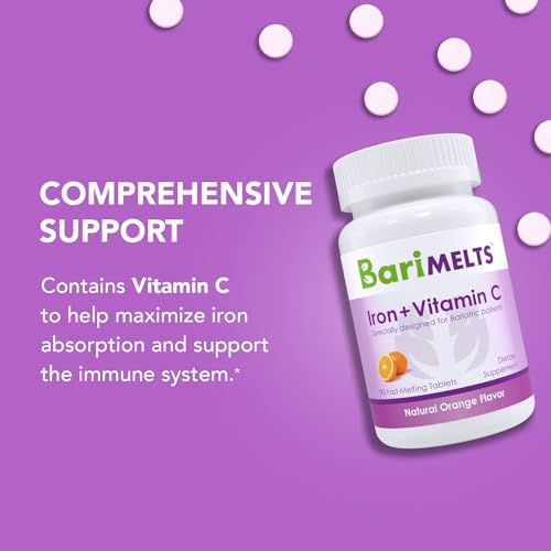 BariMelts Iron Supplement with Vitamin C - 1 Month Supply (90 Fast-Dissolving Tablets) - Post-Op Bariatric Vitamins