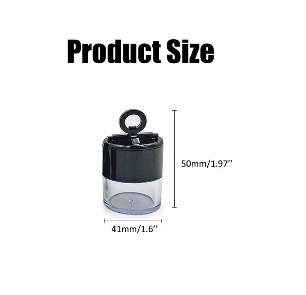 2PCS Plastic Loose Powder Case Round Face Powder Container Jar with Lid Mirror and Sponge Puff Mini Portable Makeup Jar DIY Cosmetic Storage for Blusher Powder 10Gram