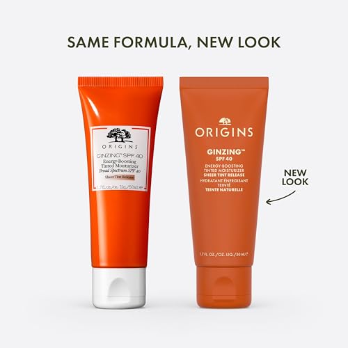 Origins GinZing Energy-Boosting Tinted Moisturizer with SPF 40 | Hydrates & Perfects | With Caffeine from Coffee Beans, 1.7 Fl Oz