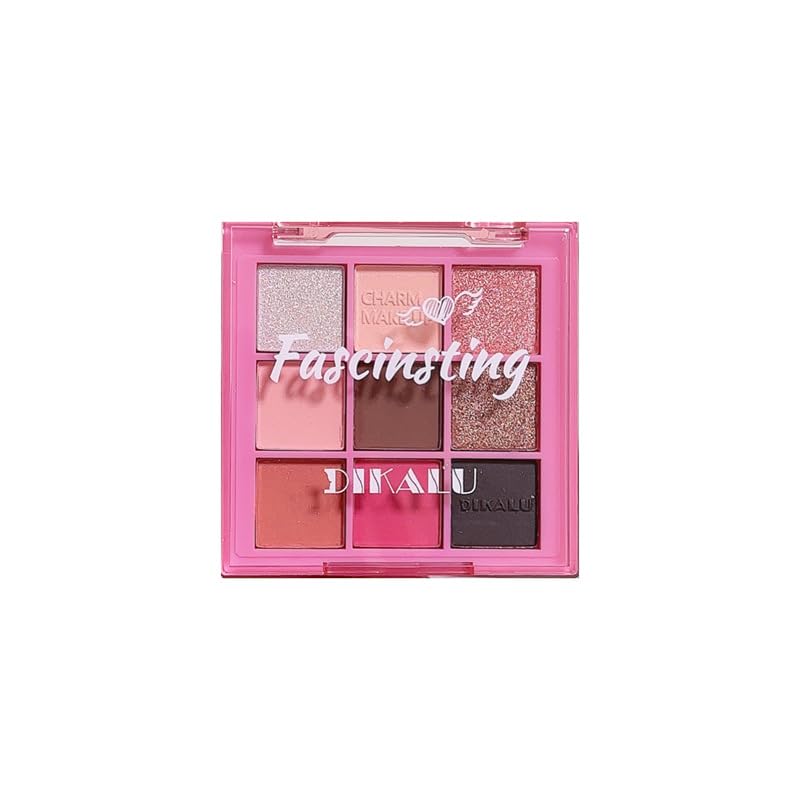 TKDKSFD 9 Color Eye Shadow Palette Shiny Matte Eye Pigment Lasting Eye Makeup Charming Eye Cosmetic Glitter Pearly Eyeshadow Rose Gray