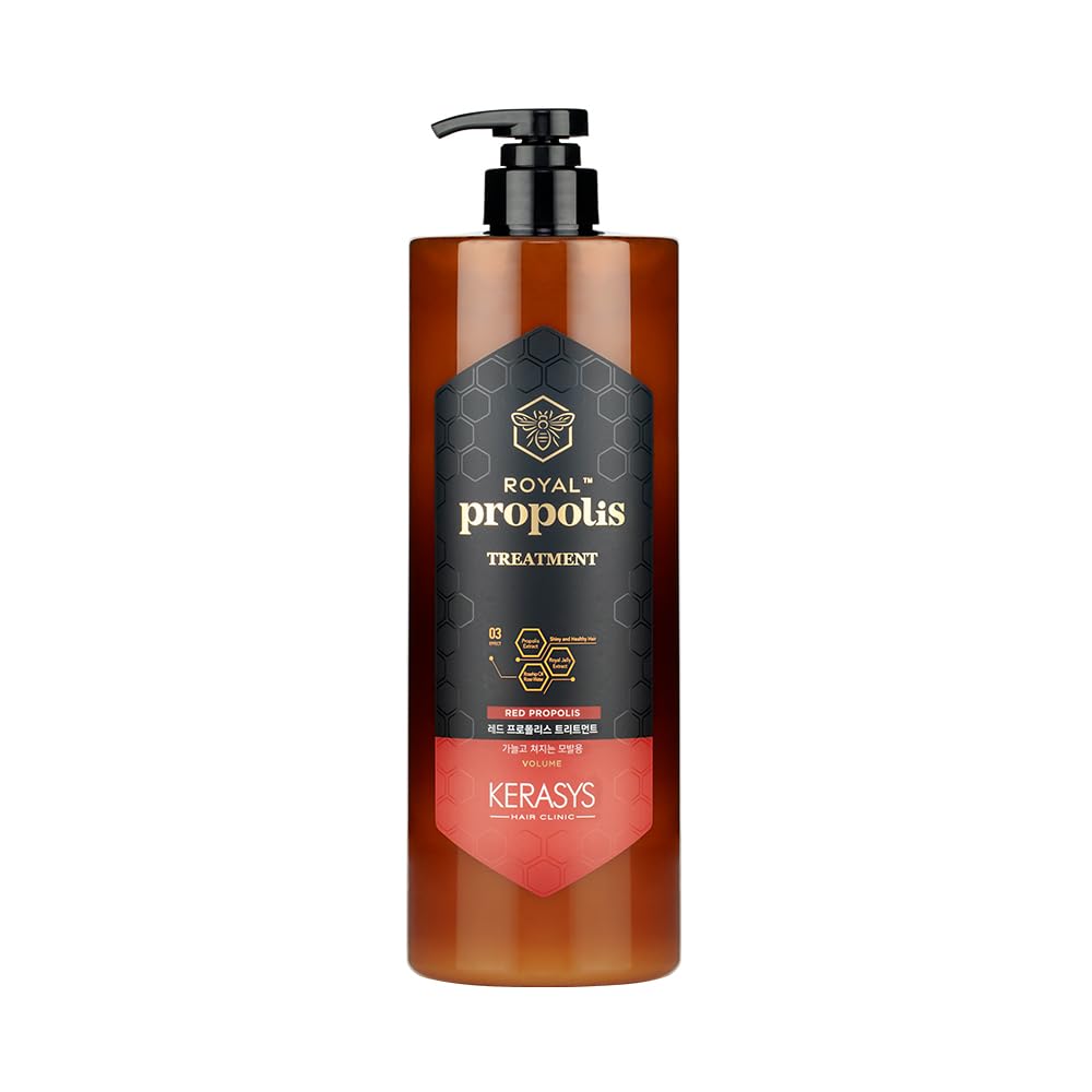 Kerasys Propolis Royal Jelly Extract Rosehip Oil Rose Water Shiny and Healthy Hair Propolis Red Volume 33.8 fl oz / 1L (Treatment, 1-Pack)