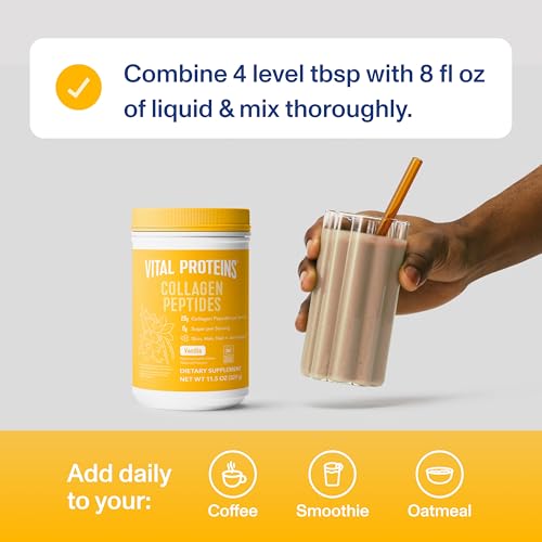 Vital Proteins Collagen Peptides Powder, Helps Support Healthy Hair, Skin, Nails, Bones and Joints - Vanilla 11.5 oz