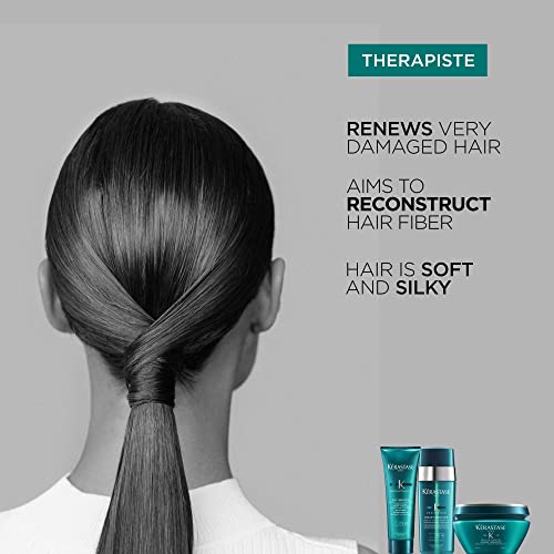 KÉRASTASE Resistance Bain Therapiste Shampoo, Repairing Gel Shampoo, Soothing Texture for Itchy Scalp, Heat Protectant with Protein for Weak Hair for Over-Processed and Damaged Hair, 8.5 Fl Oz
