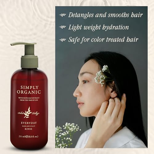 Hair & Scalp Rinse Daily Conditioner, Made in Italy, All Natural Cruelty Free Hair Care for Women & Men, Organic Olive Oil, Jojoba Oil, Spruce Tree Extract, PUMP NOT INCLUDED, 251ml/8.5floz, EVERYDAY