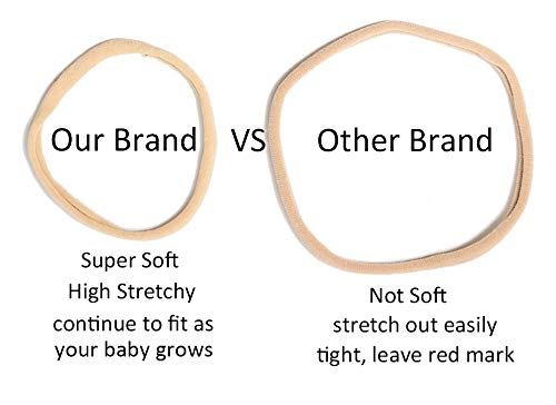 catin Super Soft Nylon Headband for Newborn Baby Girl Kids, High Stretchy, 20pcs for DIY Crafts
