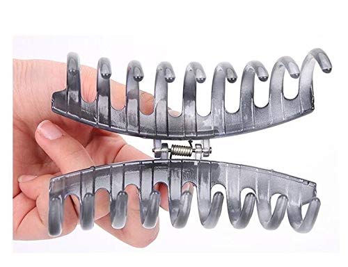 Liasun 4.3 Jelly Color Hair Claw Clip-Acrylic Strong Holding Power Hair Clips Hairgrip for Women and Girls Hair Barrettes for Medium or Long Hair (Light Gray) : Light Gray