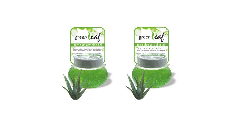Pack of 2 - Brihans Green Leaf Pure Aloe Vera Skin Gel(125gms x 2)