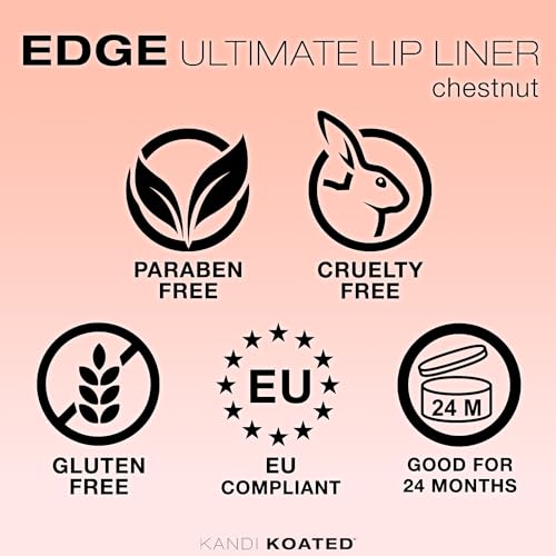 Kandi Koated Edge Lip Liner Pencil [Chestnut] | Paraben-Free, Cruelty-Free Formula with Vitamin E and C | Beauty & Makeup