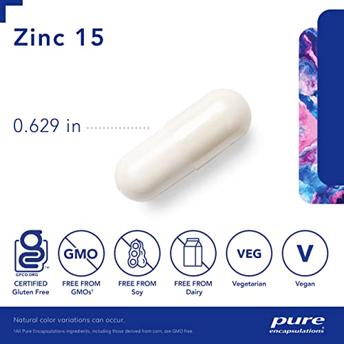 Pure Encapsulations Zinc 15 mg - Zinc Picolinate Supplement for Immune System Support, Growth & Development - for Wound Healing - with Premium Zinc Picolinate - 60 Capsules