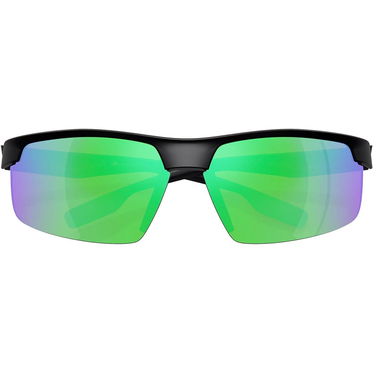 Native Eyewear Men's XD9048 Ridge-Runner Crest Rectangular Sunglasses, Matte Black/Green Mirrored Polarized, 69 mm