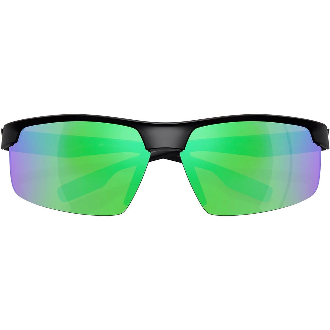 Native Eyewear Men's XD9048 Ridge-Runner Crest Rectangular Sunglasses, Matte Black/Green Mirrored Polarized, 69 mm