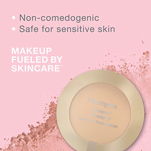 Neutrogena Mineral Sheers Compact Powder Foundation, Lightweight & Oil-Free Mineral Foundation, Fragrance-Free, Honey Beige 70, .34 oz