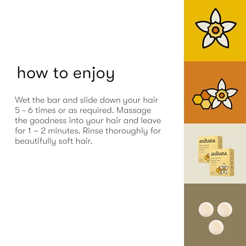 ANIHANA Conditioner Bar for Regular Normal Hair Clean Purifying Natural Healthy Look and Shine Paraben Free Manuka Honey and Vanilla 2.1 oz