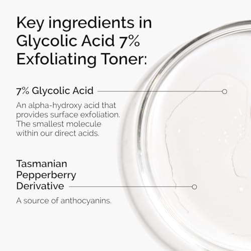 The Ordinary Glycolic Acid 7% Exfoliating Toner, Brightening and Smoothing Daily Toner for More Even-Looking Skin Tone, 3.4 Fl Oz