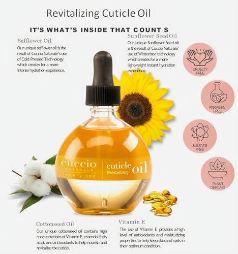 Cuccio Naturale Revitalizing- Hydrating Oil For Repaired Cuticles Overnight - Remedy For Damaged Skin And Thin Nails - Paraben /Cruelty-Free Formula - Milk And Honey - 2.5 Oz