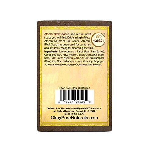 OKAY | African Black Soap with Ylang Ylang | For All Skin Types | Cleanses and Exfoliates | Nourishes and Heals | Free of Sulfate, Silicone & Paraben | 5.5 oz