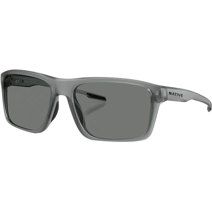 Native Eyewear Men's XD9043 Tavern Square Sunglasses, Matte Smoke Crystal/Grey Polarized, 57 mm