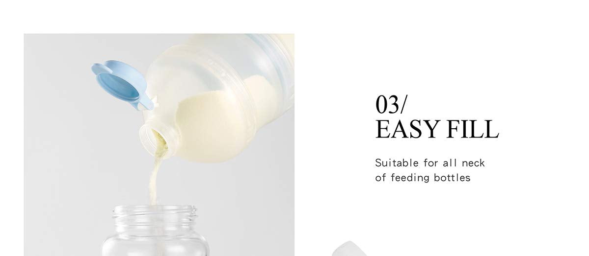 Simba Twist-Lock Stackable Milk Powder Formula Dispenser and Snack Storage Containers, Blue (BPA Free)