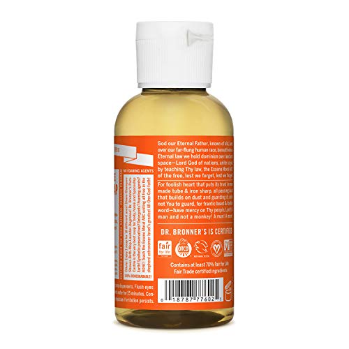 Dr. Bronner's - Pure-Castile Liquid Soap (Tea Tree, 2 ounce) - Made with Organic Oils, 18-in-1 Uses: Acne-Prone Skin, Dandruff, Laundry, Pets and Dishes, Concentrated, Vegan, Non-GMO