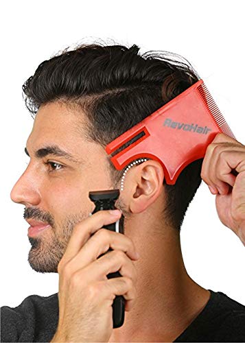 RevoHair Hair Cutting Tool - Multi-Curve Haircut Template/Stencil/Guide For Men and Barbers - Lightweight - With Hair & Beard Comb