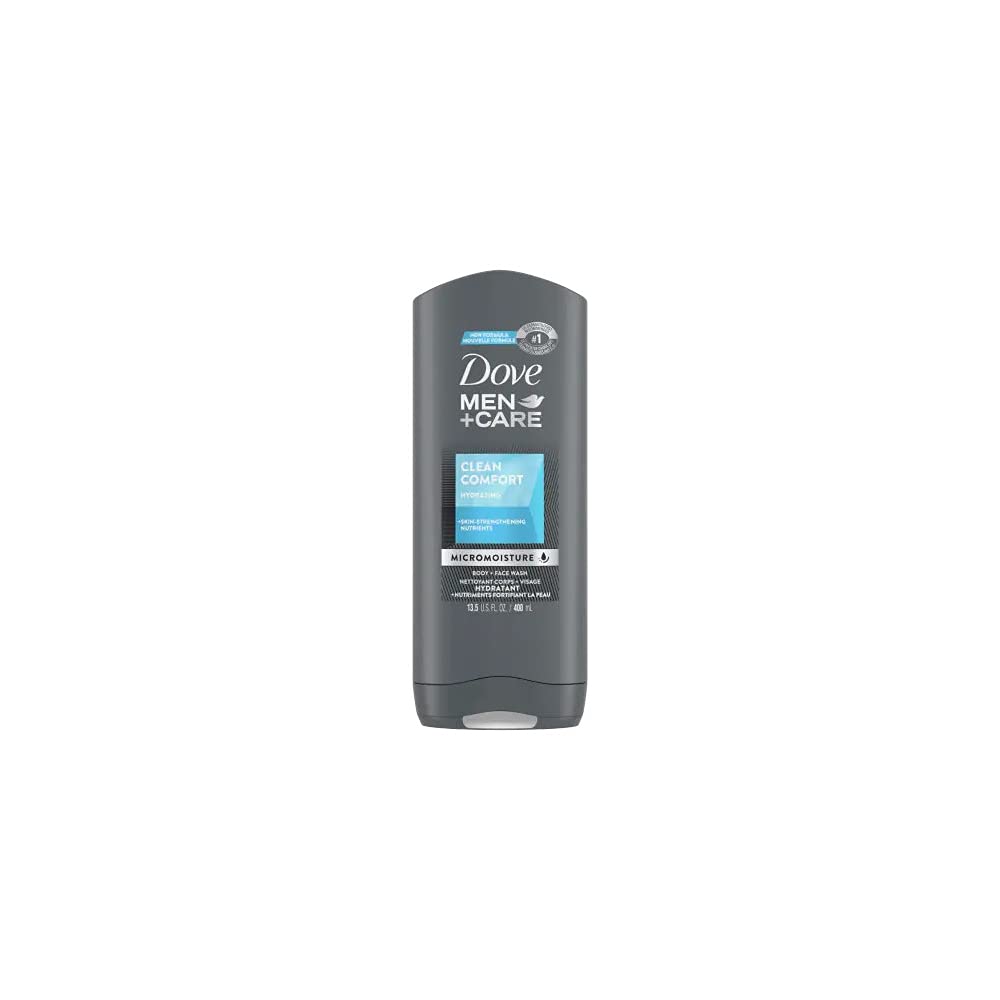 DOVE MEN + CARE Body & Face Wash, Clean Comfort 13.50 oz (Pack of 2)