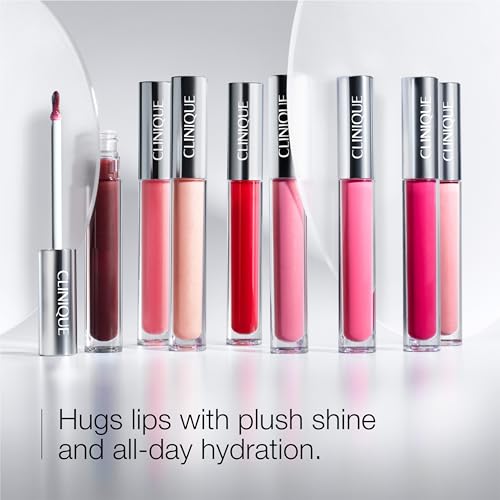Clinique Pop Plush Creamy Lip Gloss With Hyaluronic Acid + Blend of Aloe Butter, Avocado Butter + Shea Butter | Hydrating + High Shine, Black Honey Pop, 0.11 Fl Oz