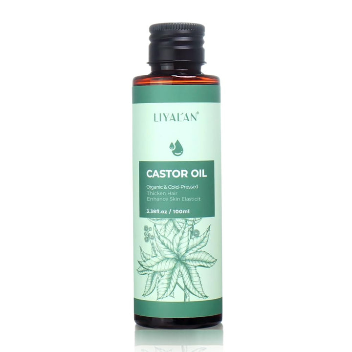 LIYALAN Natural Pure Castor oil Cold Pressed Unrefined for Hair repair,Face,Body Massage Carrier Oil Skin Care, for Damaged Hair,Nourish Hair Scalp Smooth Skin 3.38 fl.oz