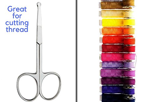 BeeSpring Rounded Nose Hair Scissors. Round Tip Scissor for Ear, Eyebrow, Beard and Mustache Trimming - 3.5 Blunt Nosed Tipped Grooming Trimmer